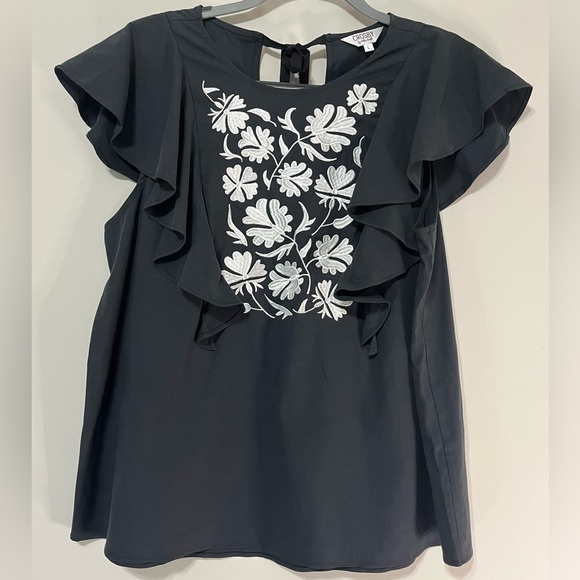 Tops - Crosby by Mollie Burch large short sleeve with ruffles. (B)